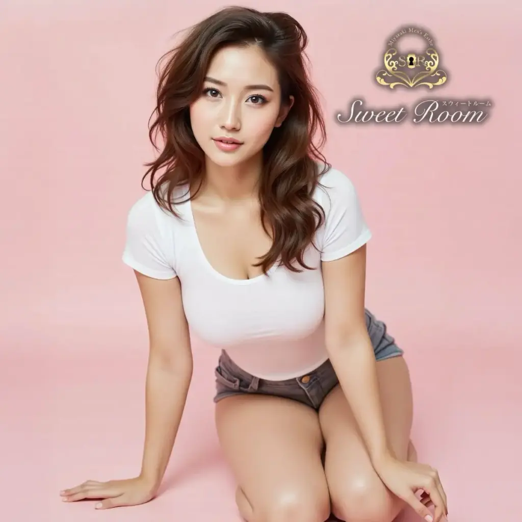 女性がTシャツとジーパンで座っている 20250803