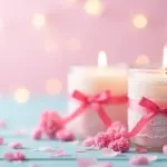 10月2日(木)のピンクの雰囲気のキャンドル