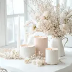 キャンドルと花の美しいアレンジ-SweetRoom-2025年10月18日