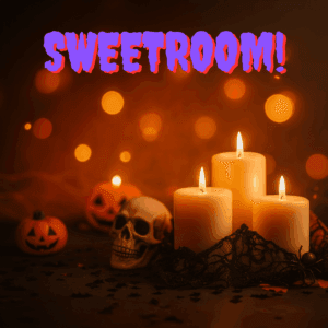 キャンドルとガイコツのハロウィンの飾りー2025年10月21日