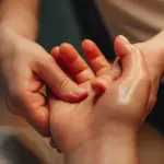 手のマッサージを受けている2025年10月1日の画像