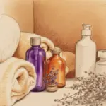 SweetRoom-2025年11月5日-オイルとタオルのイラスト