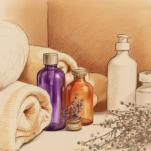 SweetRoom-2025年11月5日-オイルとタオルのイラスト