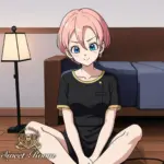 ピンク髪のキャラクターが座る-SweetRoom-2025年11月12日