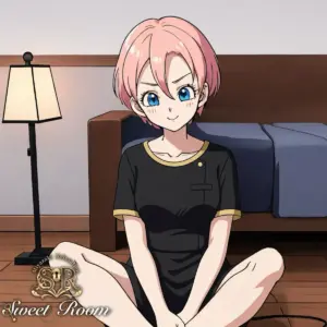 ピンク髪のキャラクターが座る-SweetRoom-2025年11月12日