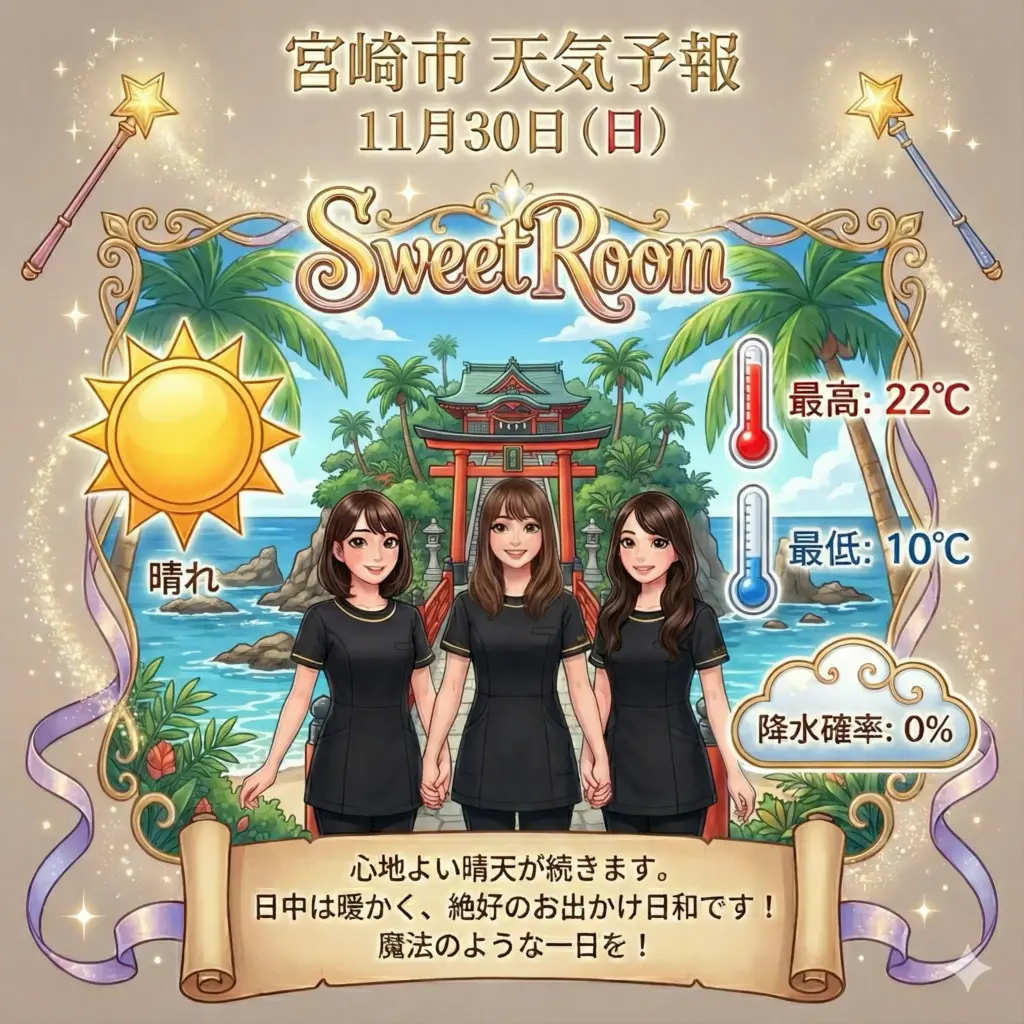 宮崎市の晴れた天気予報-SweetRoom-2025-11-30