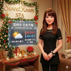 スパの天気予報と女性-SweetRoom -2025年12月22日