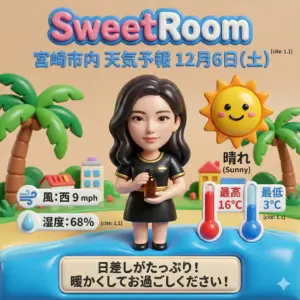 晴れた日の天気予報です-2025年12月6日-SweetRoom