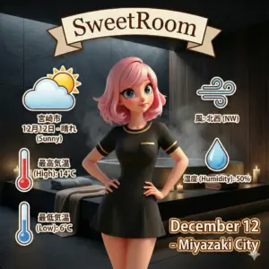 宮崎市の天気情報表示-SweetRoom -2025-12-12