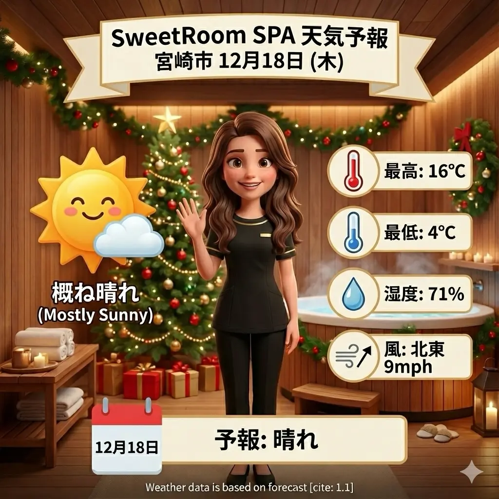 天気予報とキャラクターのイラスト-sweetroom-2025年12月18日