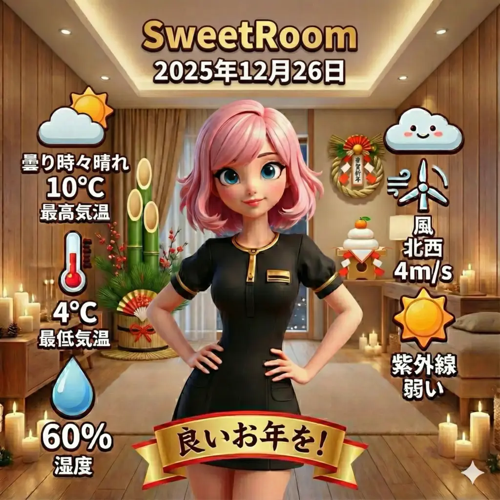 冬の天気と温度情報-SweetRoom -2025年12月26日
