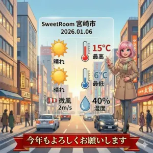晴れた日の天気予報-SweetRoom-2026年1月6日