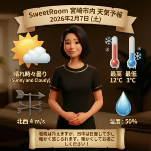 晴れ時々曇りの天気予報-2026年2月7日