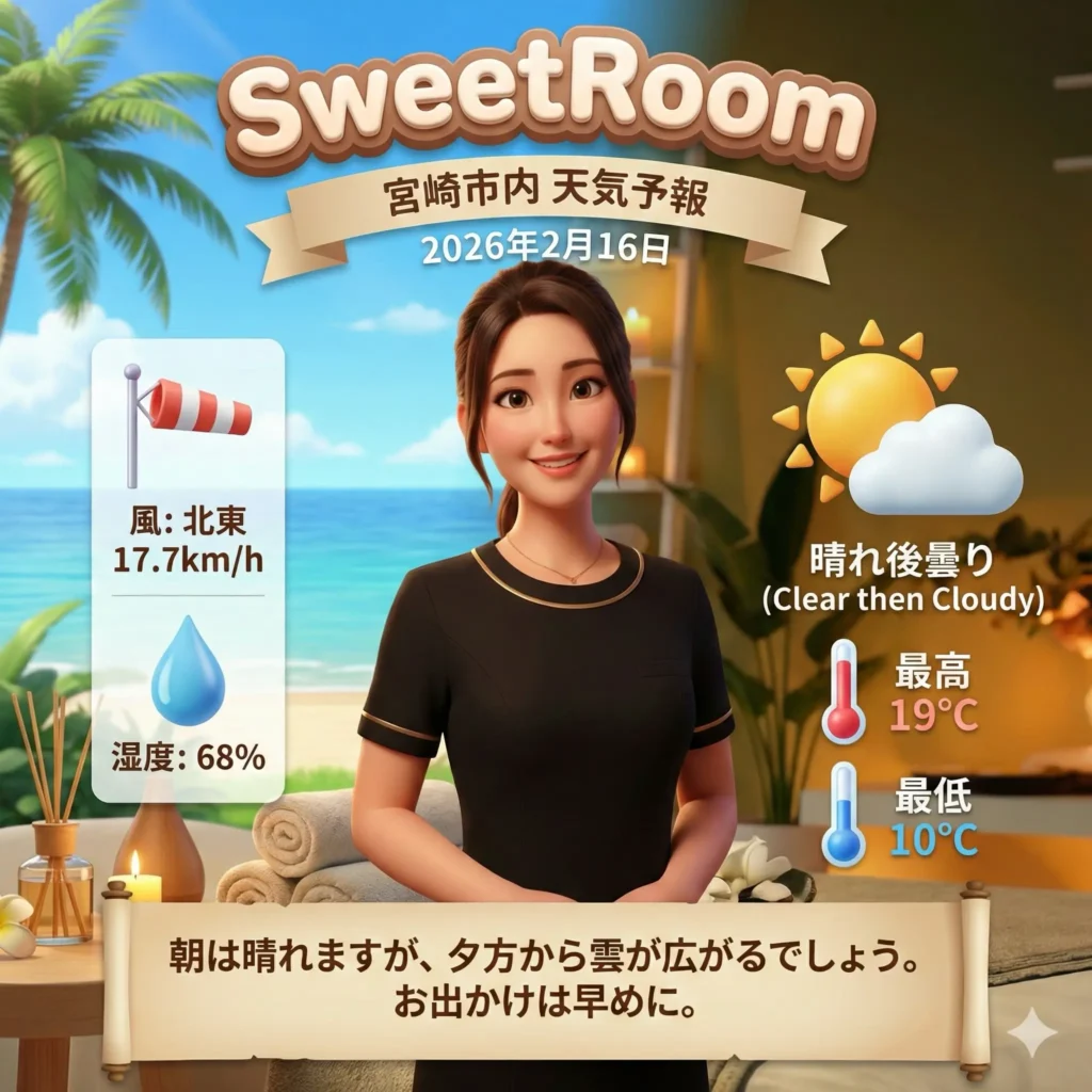 天気予報と女性のイラスト-2026年2月16日