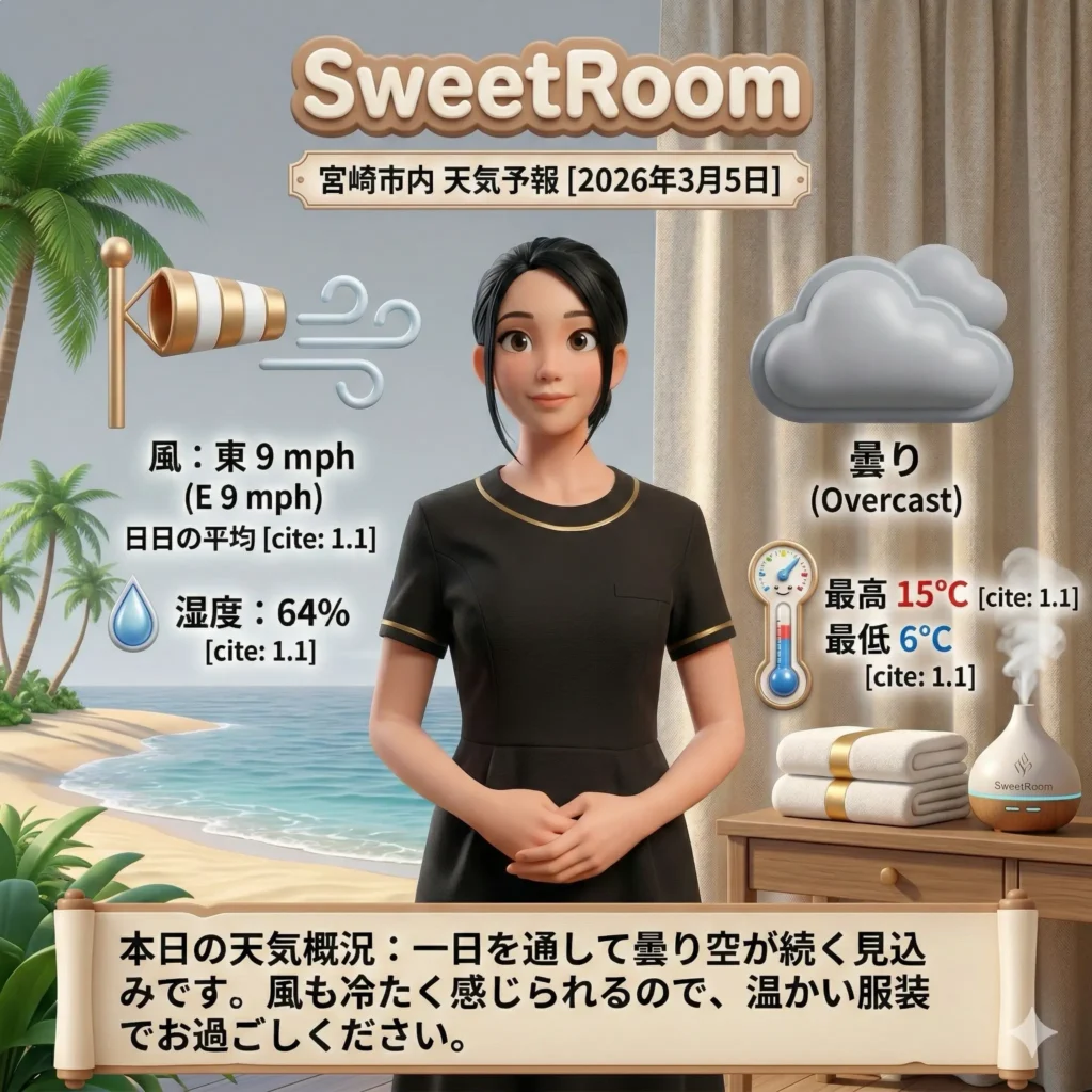 2026年3月5日の宮崎市の天気予報
